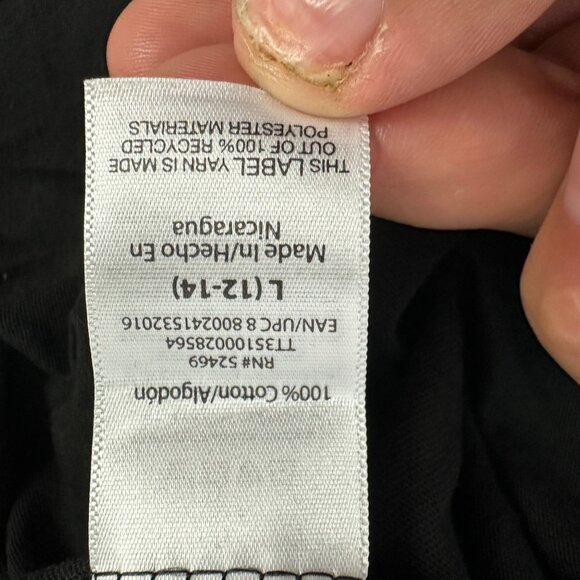 Time And Tru Black Long Sleeve Tee Large 12 14 Standard Fit Crew Neck New - Picture 5 of 6